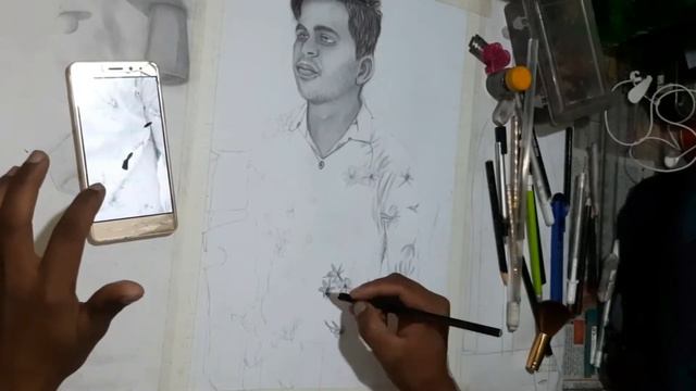 How to Draw Boy Portrait Drawing | Saurav Joshi Arts смотреть онлайн