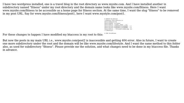 Wordpress: htaccess- to hide subdirectory slug only from the post смотреть онлайн