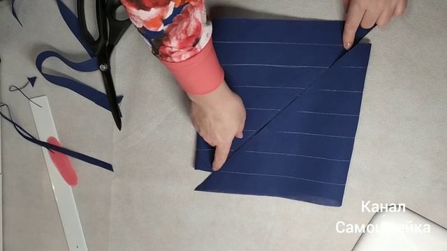 Бесконечная косая бейка из квадрата / Как раскроить косую бейку за 5 минут