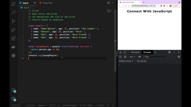 JavaScript | filter() Array Iterator - 53 | JavaScript తెలుగులో [4K] | #learnwithsrikanthracharla смотреть онлайн