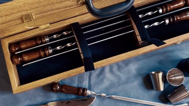 Изготовление кейсов на заказ. Набор для шашлыков. Ясень, кожа. смотреть онлайн