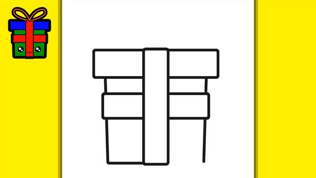 HOW TO DRAW A CUTE PRESENT FOR CHRISTMAS | Easy drawings смотреть онлайн