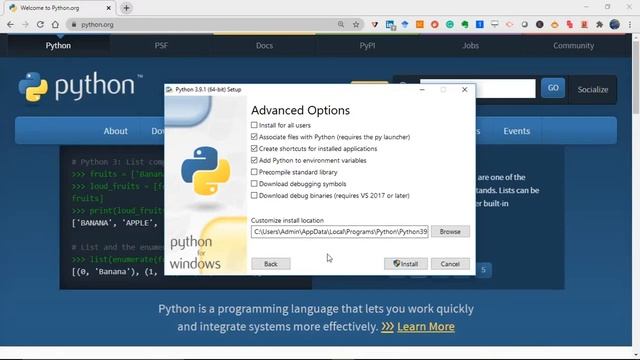 Tutorial 1 : How to install python 3.9.1 on windows 10 | 64-bit installer on Windows. смотреть онлайн