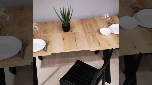 Стол Саппоро дуб натуральный - раскладка смотреть онлайн