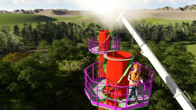 Самонесущая одноствольная дымовая труба 30 метров, диаметров 1200мм смотреть онлайн