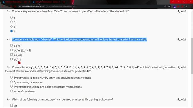 NPTEL Python for Data Science Week 2 Quiz Assignment Solutions and Answers | July 2022 | IIT Madras смотреть онлайн