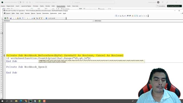 Não PERMITIR o salvamento da Planilha com celulas vazias MACRO VBA, Desativar o salvar do EXCEL смотреть онлайн