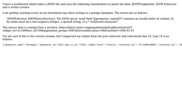 GIS: FME Desktop - json Extractor Transformer Error смотреть онлайн