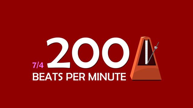 200 BPM 7/4 Metronome смотреть онлайн