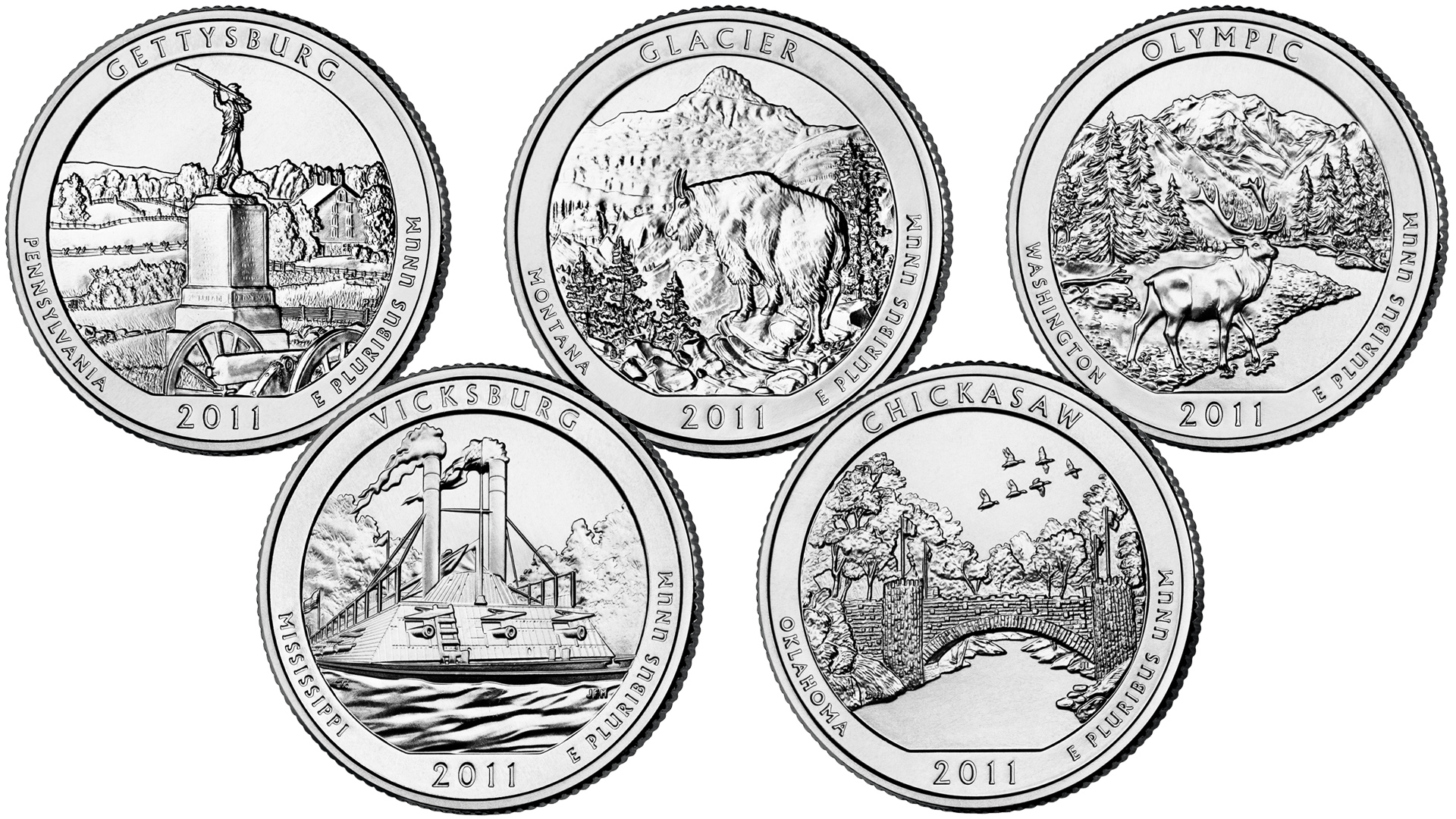 Монеты 25 центов из серии Прекрасная Америка выпуска 2011 года. смотреть онлайн