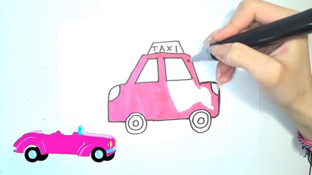 Bolalar uchun Taksi rasm chizish Drawing Taxi for children Рисование Такси для детей смотреть онлайн