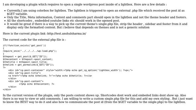 Wordpress: Open a wordpress single post in a lightbox without the header and footer смотреть онлайн