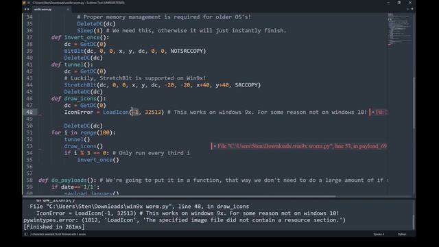 How to make a Windows 98 GDI worm malware with datetimed payloads using Python! смотреть онлайн