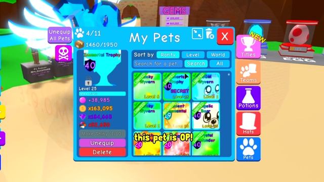 I Got Immortal Trophy New Secret Pet! Hatched Iridium Prisma & Uranium Hybrid - Bubble Gum Simulato смотреть онлайн