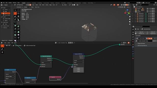 Quick roof tiles - Castle generator (1/xx). Blender Geometry Nodes. смотреть онлайн