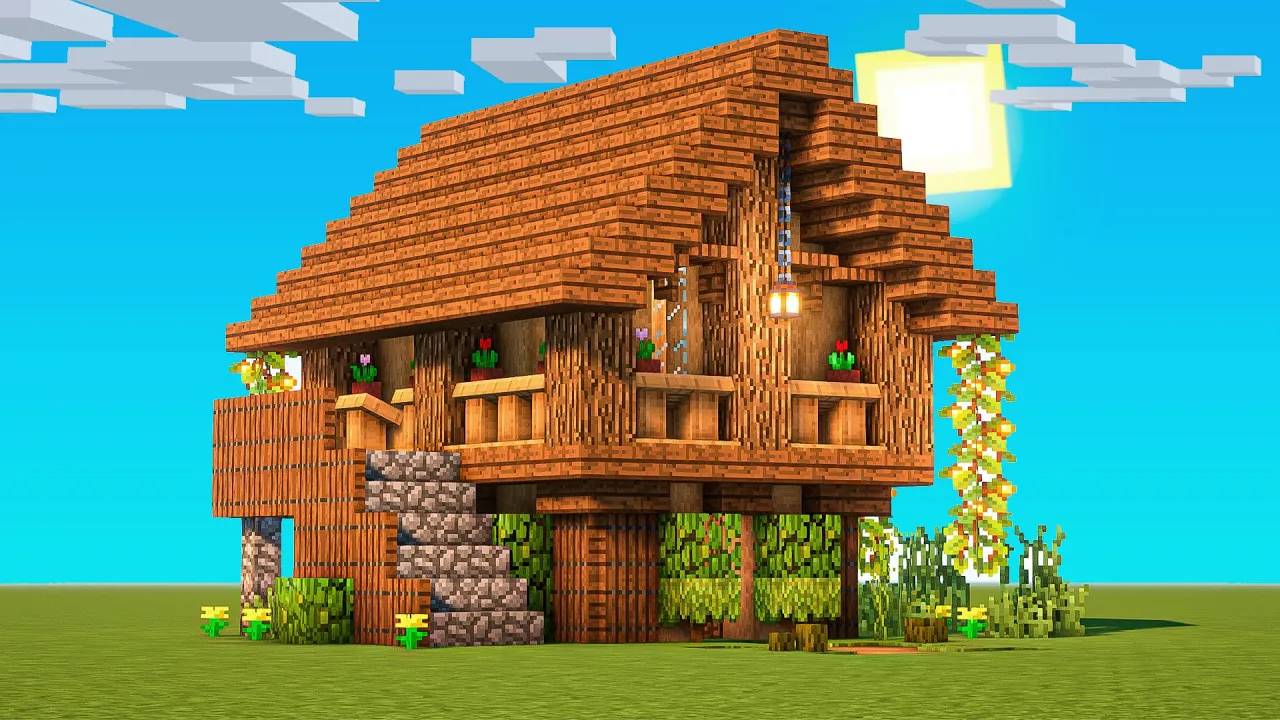 КАК ПОСТРОИТЬ СТАРТОВЫЙ ДОМ В MINECRAFT смотреть онлайн