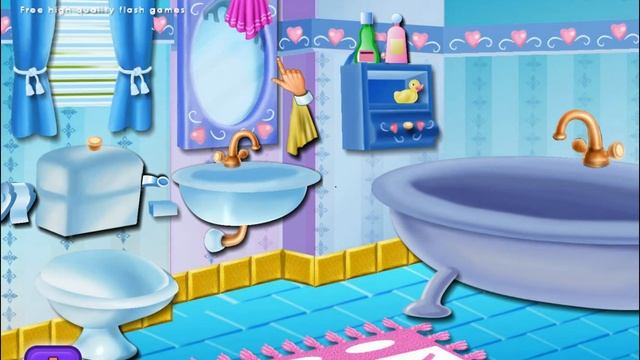NEW Игры для детей—Disney Принцесса Анна уборка в ванной—мультик для девочек смотреть онлайн