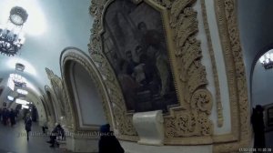 Станция метро Киевская кольцевая мозаичные панно и выход в город // 2018