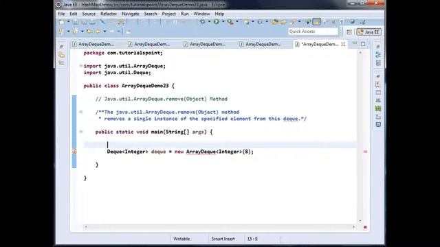 Java util ArrayDeque remove Method removeObject Method смотреть онлайн
