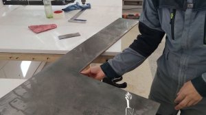 Как сделать сложный вырез на керамограните в виде Г-образного угла? Весь процесс изготовления