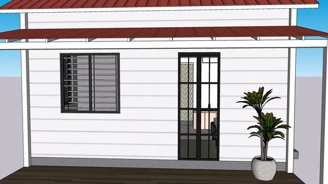 5 meters by 5 meters 2 Bedroom With Veranda Small House Design смотреть онлайн