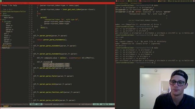 Create a programming language [part 3] - The Parser смотреть онлайн