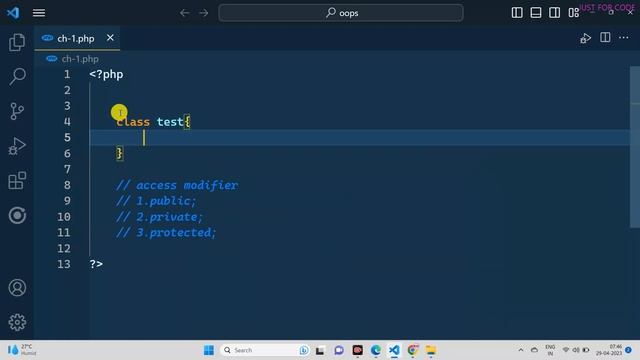 CH-1 OOPS || CLASS || OBJECT || AND ACCESS MODIFIER || OPPS IN PHP || #PHP IN HINDI @Justforcode смотреть онлайн