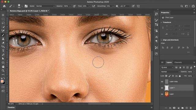 Remove Bags Under Eyes In Photoshop смотреть онлайн