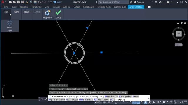How to Create and Use Polar Array in AutoCAD 2022 смотреть онлайн