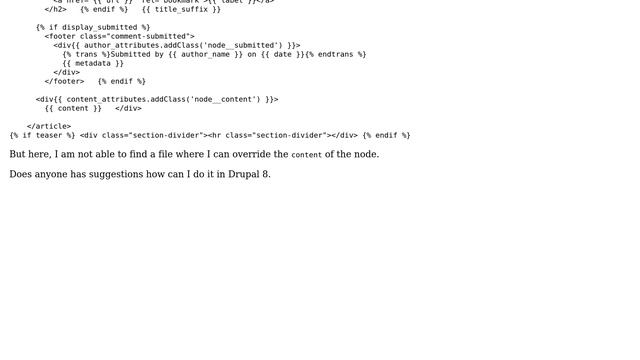 Drupal: How to override node content in Twig? смотреть онлайн