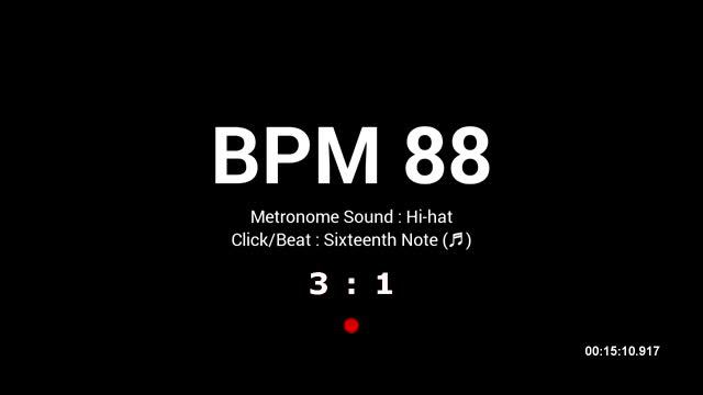 Metronome BPM 88 / Hi-hat / 16th (Half-opened) смотреть онлайн