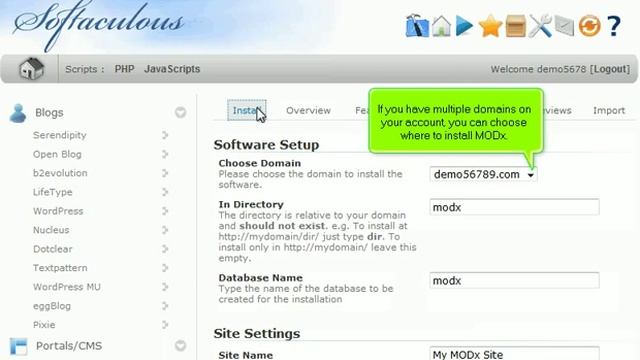 How to install MODx from Softaculous смотреть онлайн