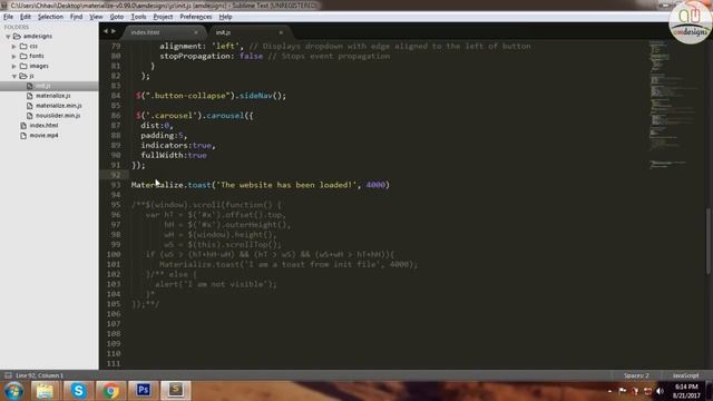 Materialize css tutorial in hindi - Dialogs (Tooltips & Toasts) смотреть онлайн