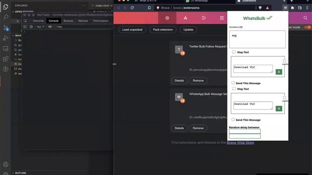 Chrome Extension Class 12 - building WhatsApp web bulk message sender bot смотреть онлайн