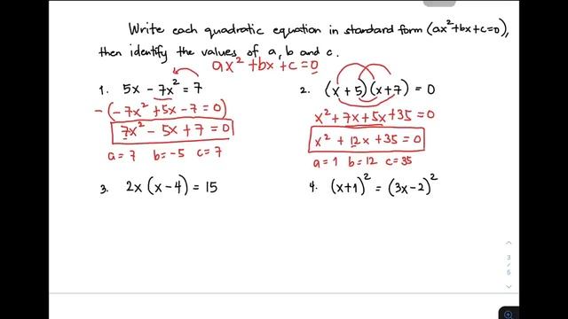 Writing Standard Form of Quadratic Equations смотреть онлайн