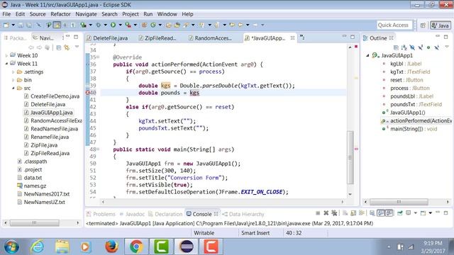 Java JFrame Conversion Application смотреть онлайн