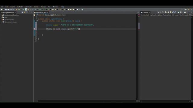 Split() String method in Java смотреть онлайн