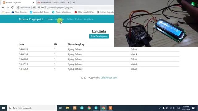 Absensi Fingerprint WEB PHP MYSQL Notif Email. смотреть онлайн