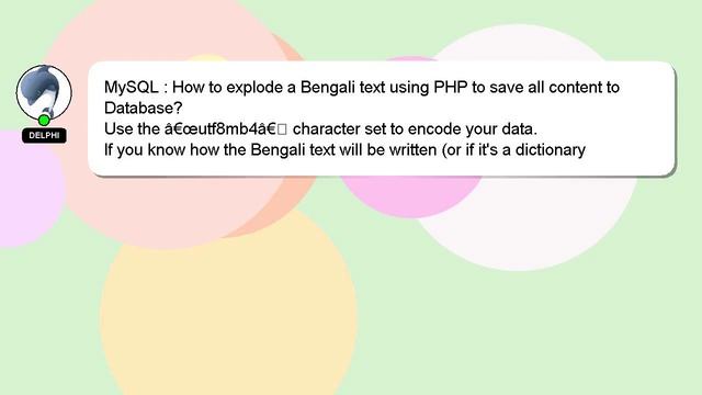 MySQL : How to explode a Bengali text using PHP to save all content to Database? смотреть онлайн