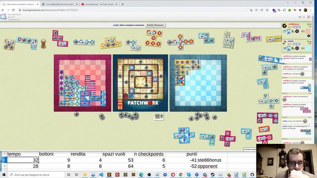 Patchwork Gameboard - Boardgamearena.com - Ste86horus - Italian Master
