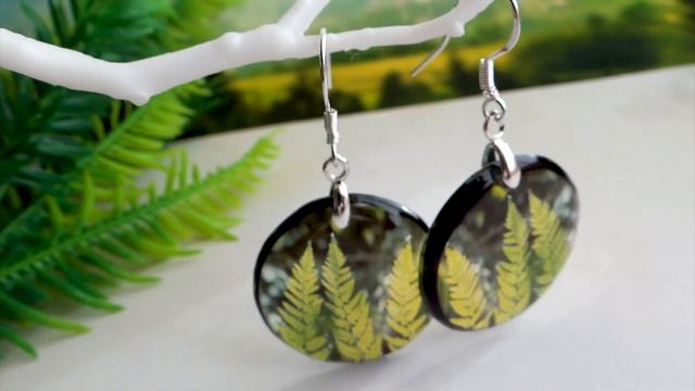 папоротник серьги