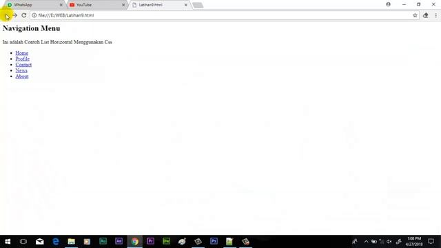 Tutorial Dasar Html #9 - Cara Membuat Horizontal List (Menu Web) dengan CSS Pada Html смотреть онлайн