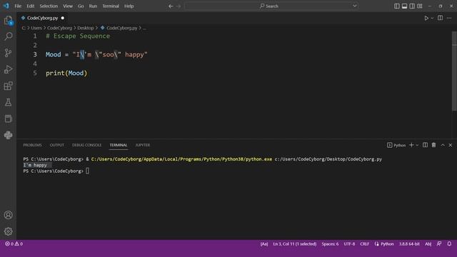 Python Tutorial For Beginners #9 - Escape Sequences смотреть онлайн