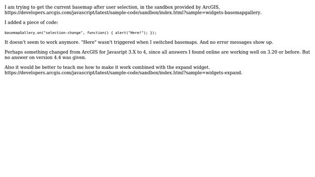 GIS: How to get current Basemap in ArcGIS for JavaScript 4.4 using BasemapGallery widget? смотреть онлайн