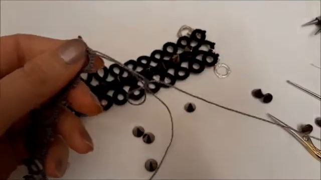 Мастер класс браслет фриволите. Фриволите иглой. Needle Tatting Bracelet. Occhi/ Frivolite