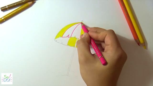 HOW TO DRAW A BEACH UMBRELLA (EASY WAY) / COMMENT DESSINER FACILEMENT UN PARASOL смотреть онлайн