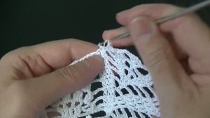 Салфетка " Павлинье перо ". Ряд 28 -32.