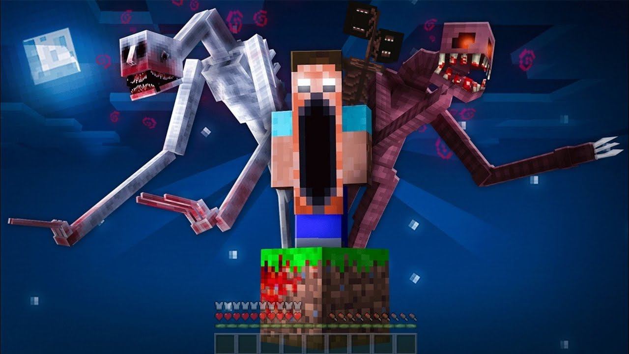 СТРАШНЫЕ МОНСТРЫ НА ОДНОМ БЛОКЕ l ХОРРОР СКАЙБЛОК В MINECRAFT смотреть онлайн