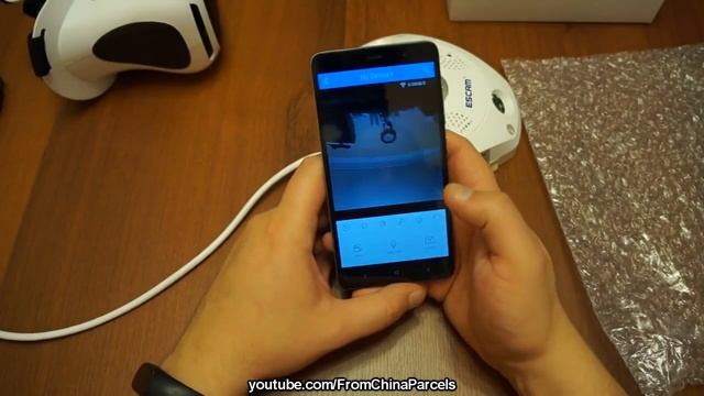 360 VR IP-камера ESCAM Shark QP180 (960p) fisheye WIFI смотреть онлайн