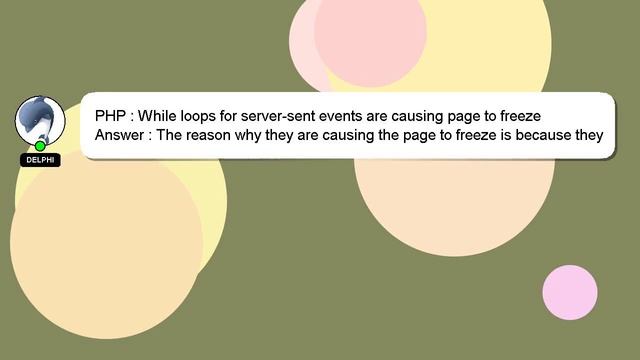PHP : While loops for server-sent events are causing page to freeze смотреть онлайн